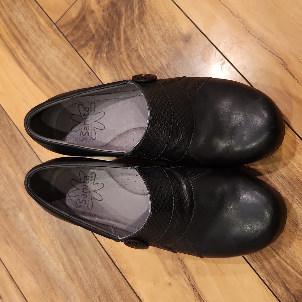 Sanita leather clogs 38